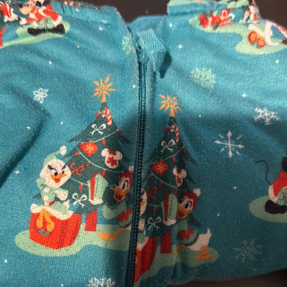 Disney Teal Holiday Footies pajamas